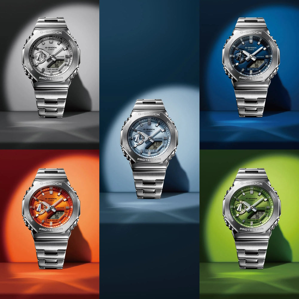Casio G-Shock Men's Stainless Steel, Blue Dial | Gm-2110d-2ber by i-watch