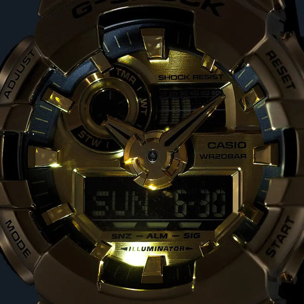 Casio G-Shock Men's Black/Gold Resin Watch | Gm-700g-9aer