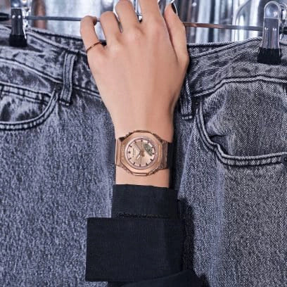 CASIO G-SHOCK Women's Rose Gold & Black Watch | GM-S2110PG-1A4ER