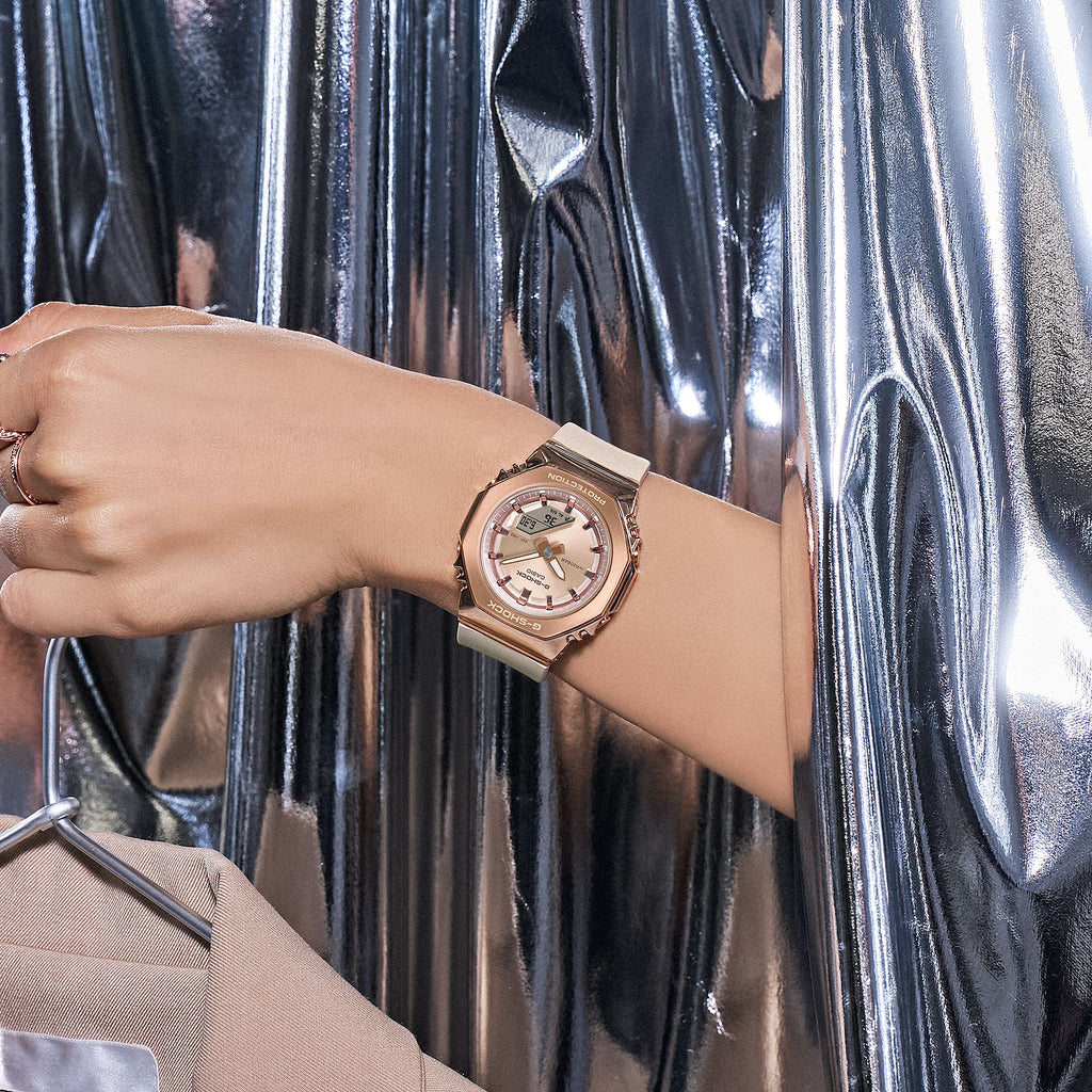 Casio Women's Rose Gold/Beige Watch | Gm-S2110pg-4aer