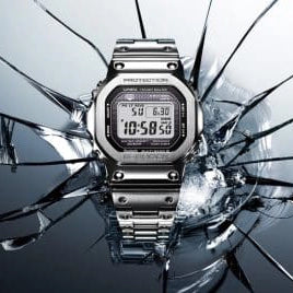 CASIO G-SHOCK Men's Stainless Steel Silver Watch | GMW-B5000D-1CER