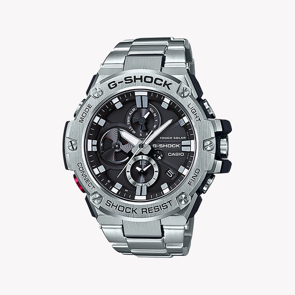 Casio G-Shock Men's Silver Watch, Black Dial | Gst-B100d-1aer