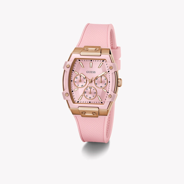 GUESS Women's Pink Silicone Watch, Recycled Steel | GW0032L7 by i-watch
