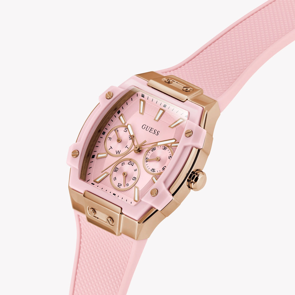 GUESS Women's Pink Silicone Watch, Recycled Steel | GW0032L7 by i-watch