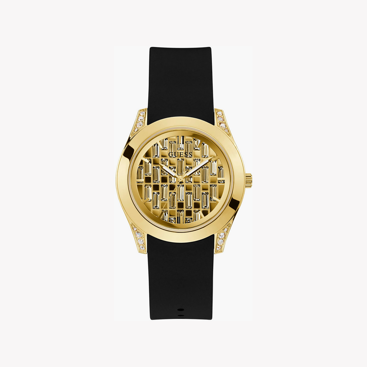 Guess Women's Gold/Black, Stainless Steel/Leather | Gw0109l1