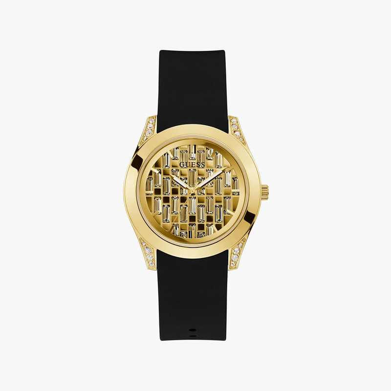 Guess Women's Gold/Black, Stainless Steel/Leather | Gw0109l1 by i-watch