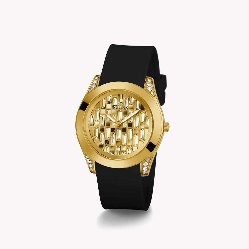 Guess Women's Gold/Black, Stainless Steel/Leather | Gw0109l1 by i-watch