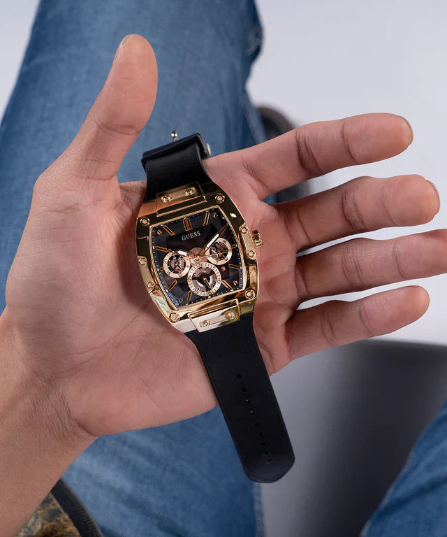 Guess Men's Gold Stainless Steel Watch, Black Dial | Gw0202g1 by i-watch