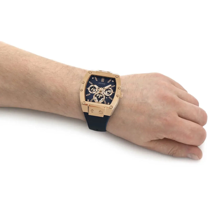 Guess Men's Rose Gold/Dark Blue Watch | Gw0202g4 by i-watch
