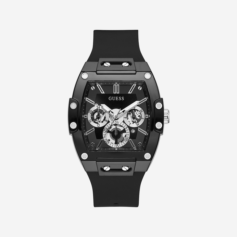 Guess Men's Black Silicone, Multicolor Dial | Gw0203g3 by i-watch