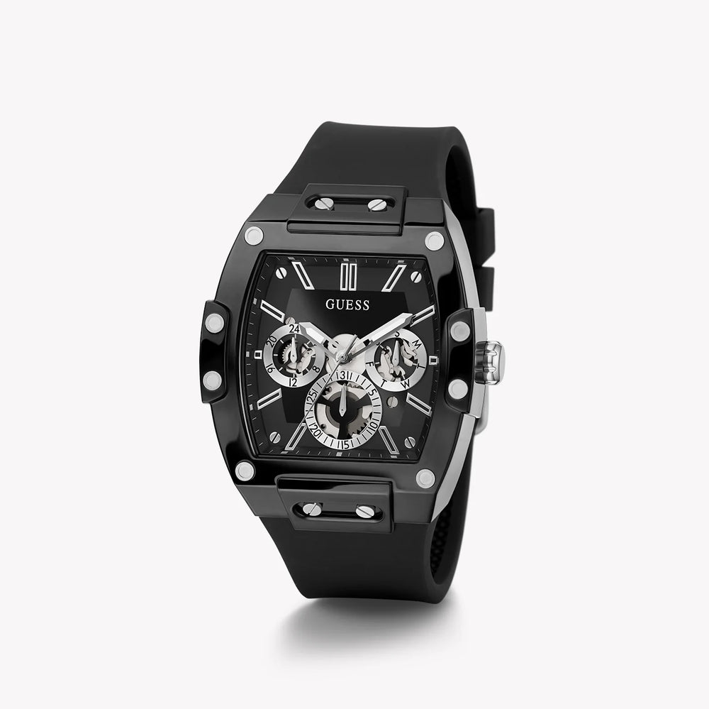 Guess Men's Black Silicone, Multicolor Dial | Gw0203g3 by i-watch