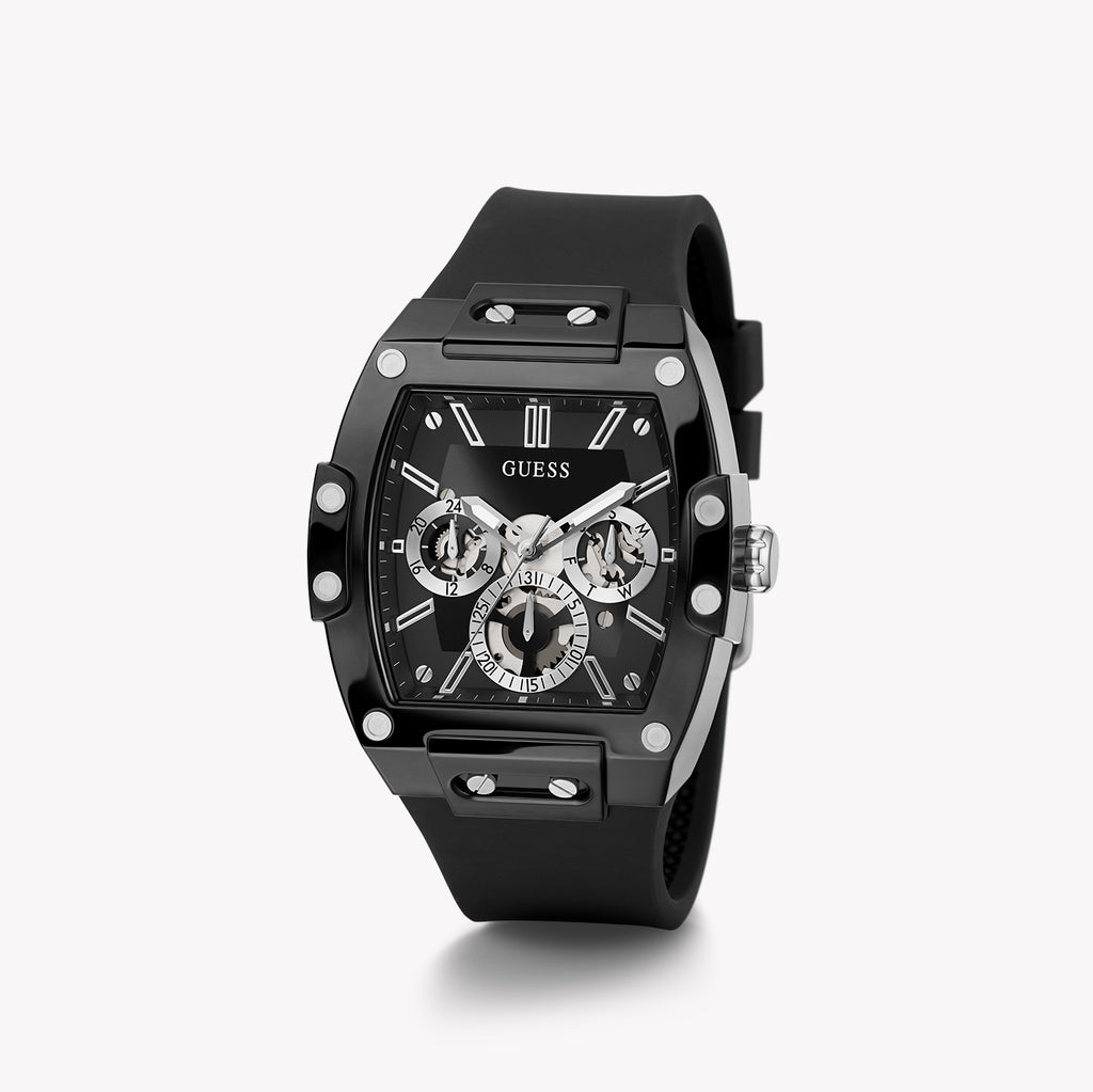 Guess Men's Black Silicone, Multicolor Dial | Gw0203g3