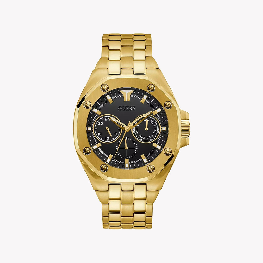 Guess Men's Gold/Black Watch | Gw0278g2