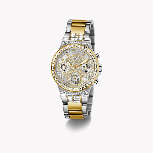 GUESS Women's Silver & Gold Stainless Steel Watch | GW0320L7