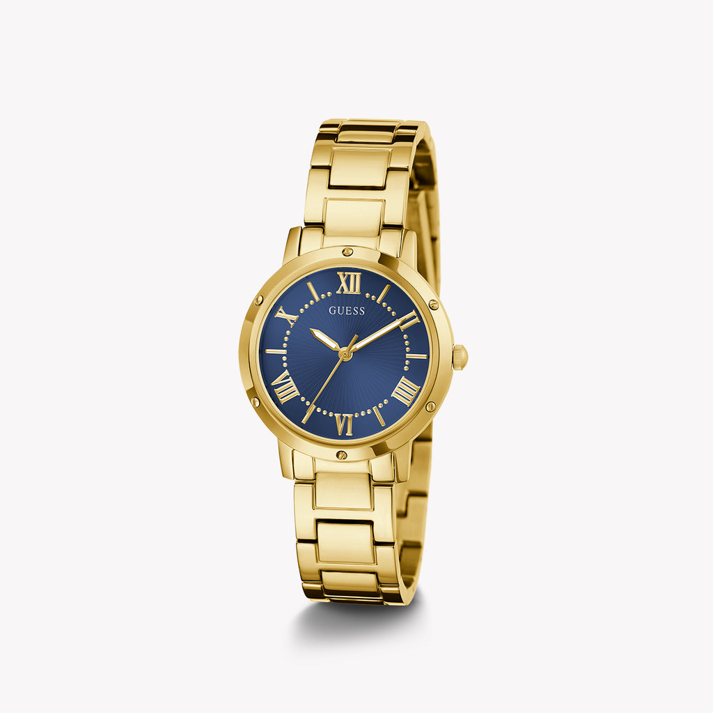 Guess Women's Gold/Blue Watch | Gw0404l4