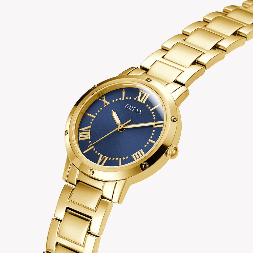 Guess Women's Gold/Blue Watch | Gw0404l4