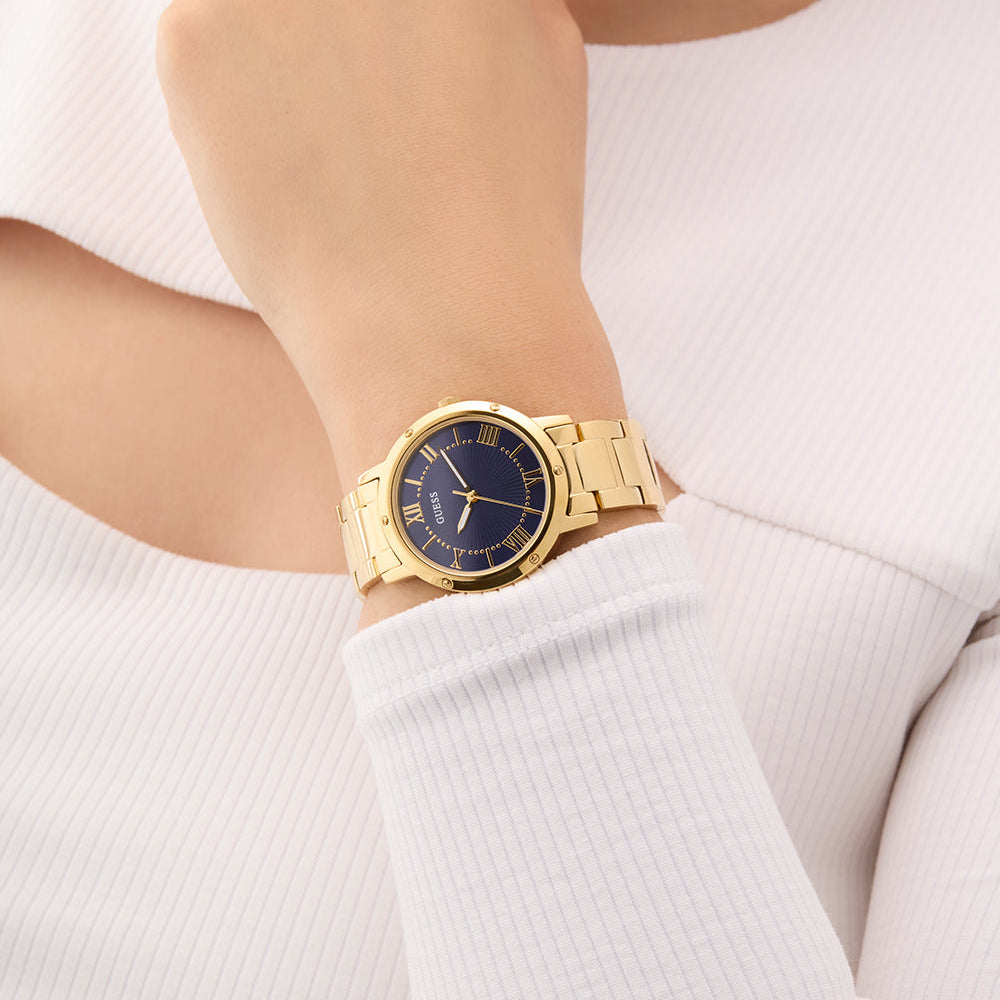 Guess Women's Gold/Blue Watch | Gw0404l4