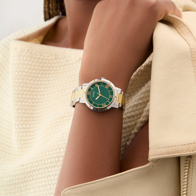 Guess Women's Silver/Gold, Green | Gw0404l5 Watch by i-watch