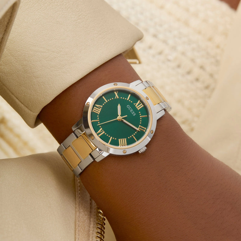 Guess Women's Silver/Gold, Green | Gw0404l5 Watch by i-watch