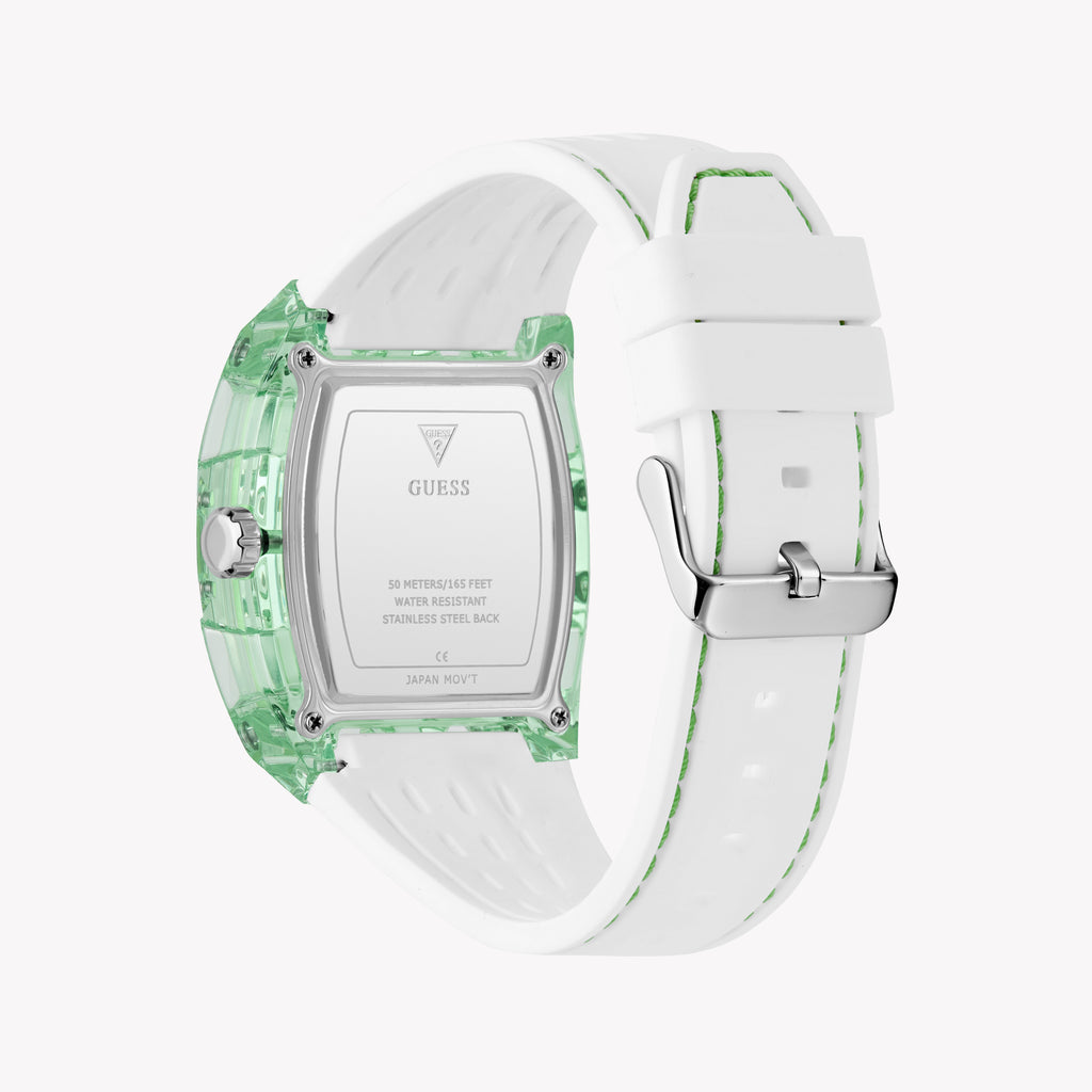 Guess Men's Green/White, Stainless Steel/Silicone | Gw0499g10