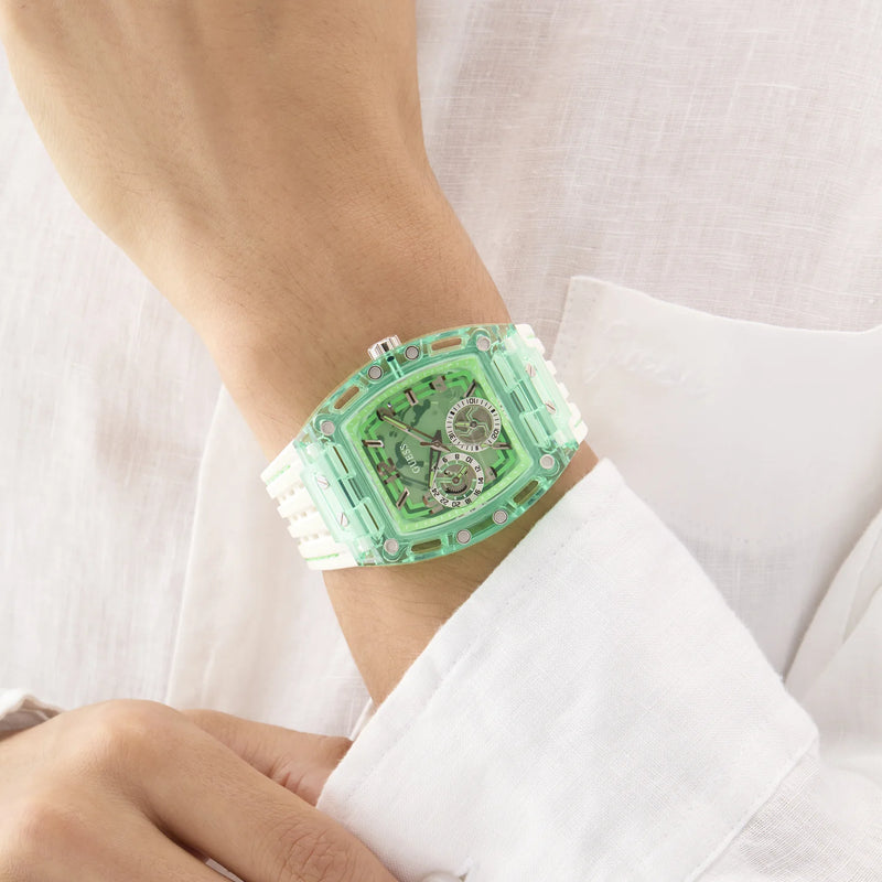 Guess Men's Green/White, Stainless Steel/Silicone | Gw0499g10 by i-watch