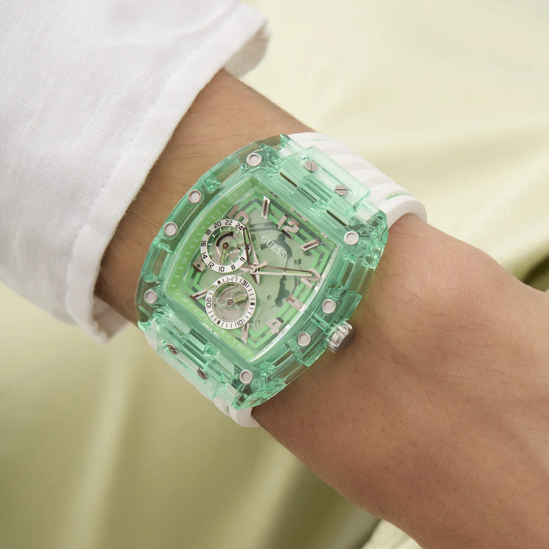 Guess Men's Green/White, Stainless Steel/Silicone | Gw0499g10 by i-watch