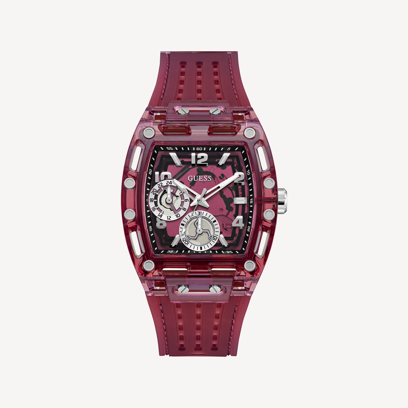 GUESS Mens Red Analog Watch