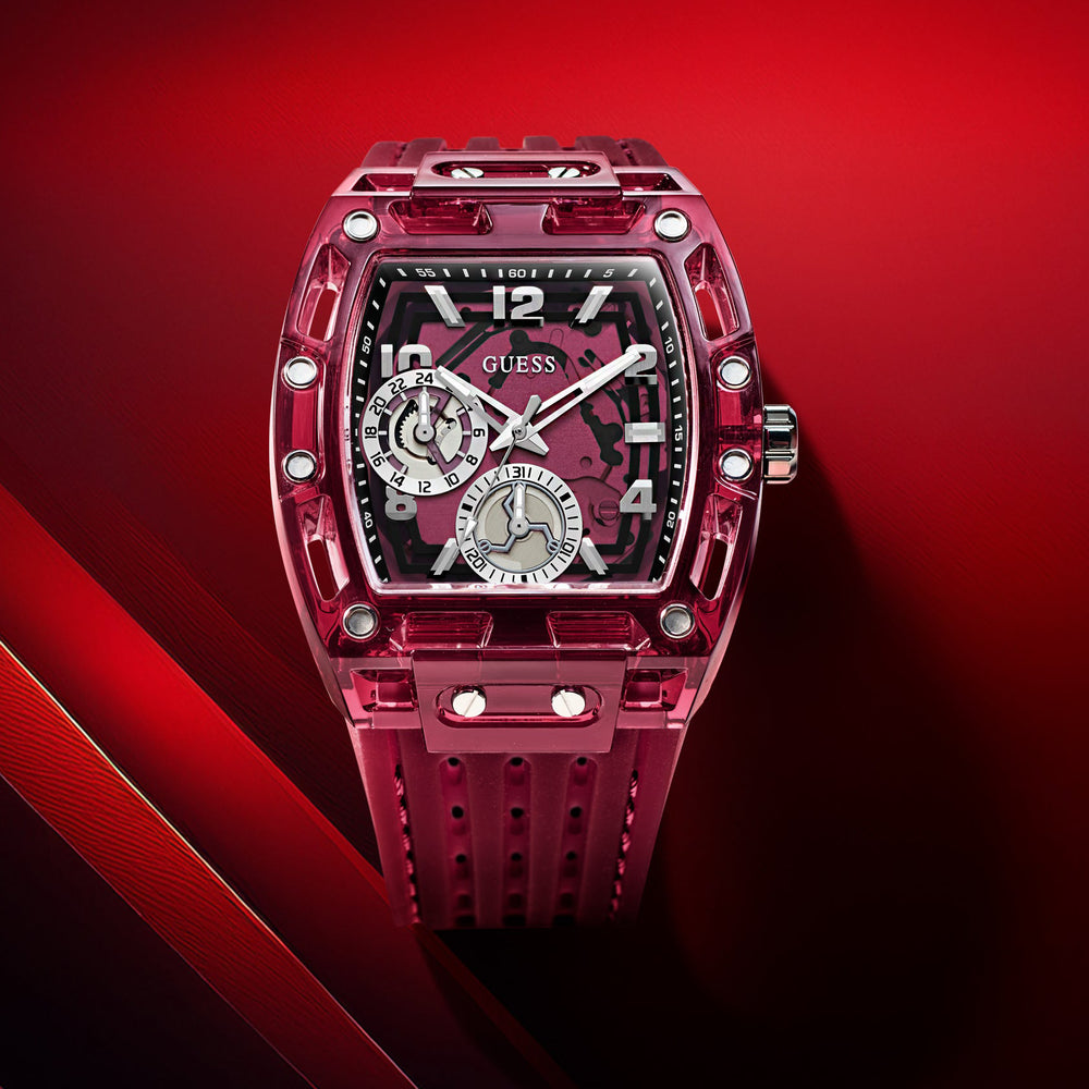 GUESS Mens Red Analog Watch