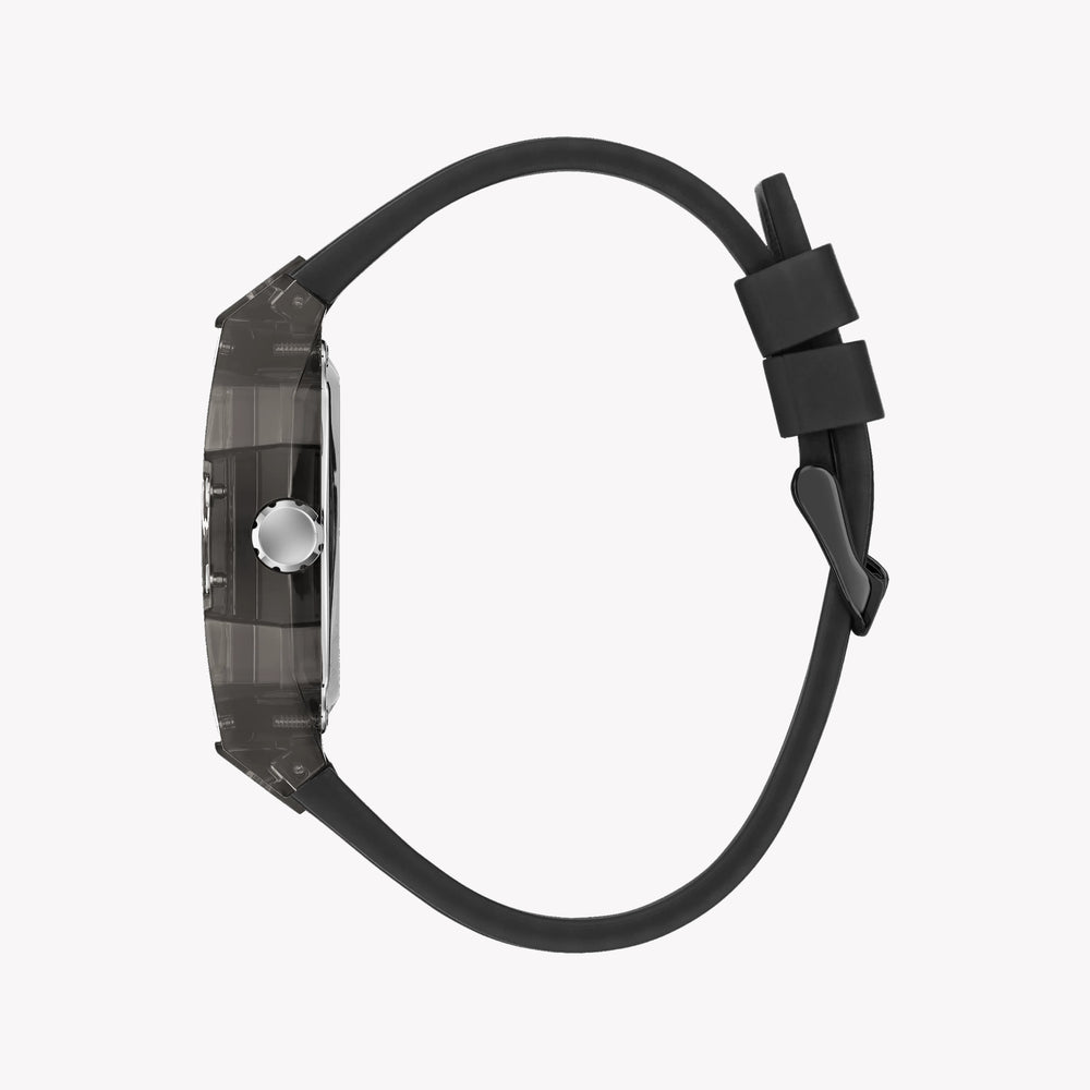GUESS PHOENIX Multifunction (42mm) Skeleton Dial / Black Silicone Strap