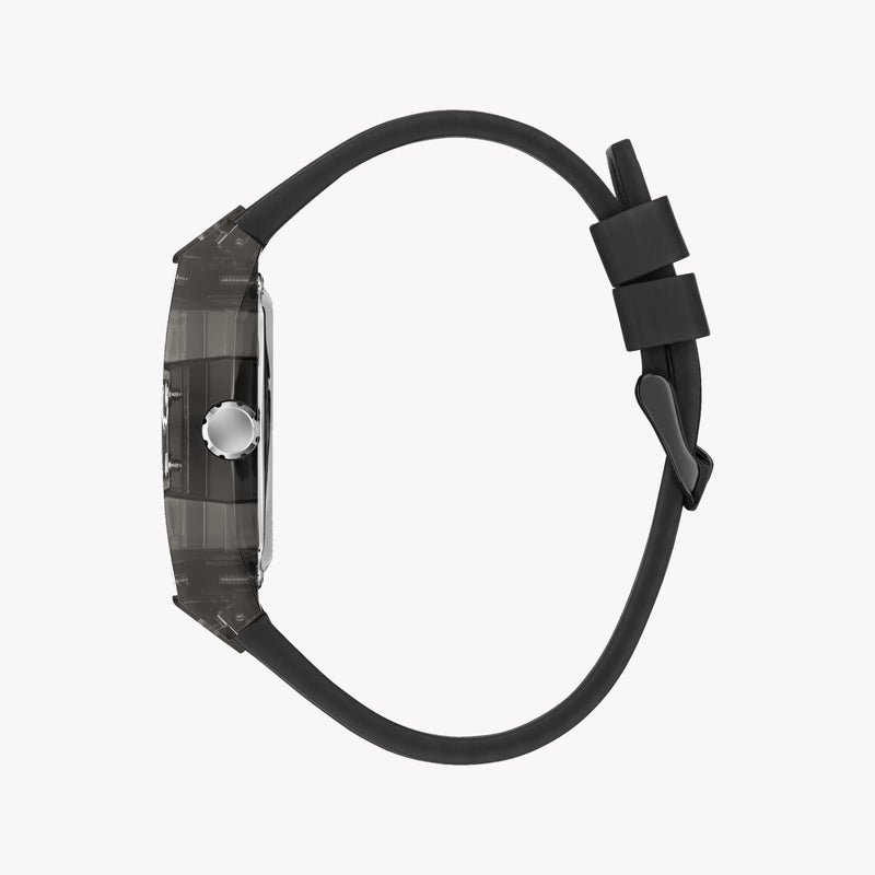 GUESS PHOENIX Multifunction (42mm) Skeleton Dial / Black Silicone Strap