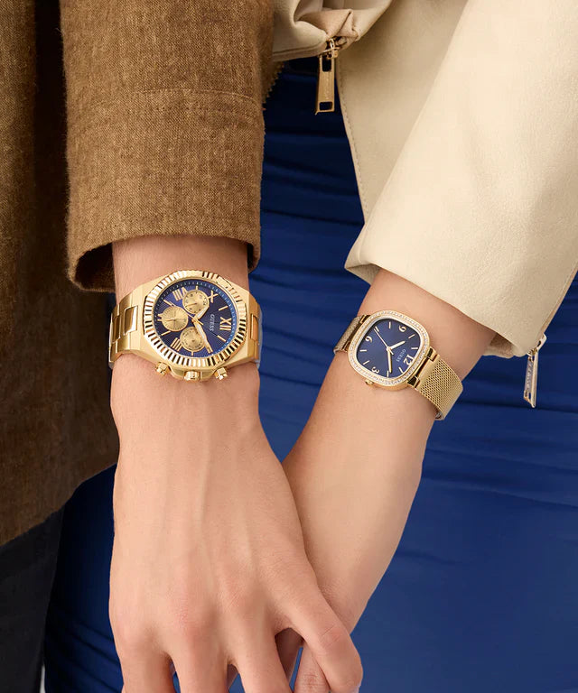 Guess Men's Gold Watch, Blue Dial | Gw0703g6 by i-watch