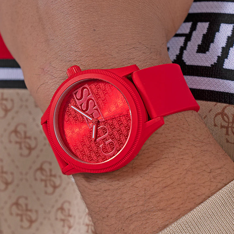 Guess Men's Red Silicone Watch | Gw0780g2 by i-watch