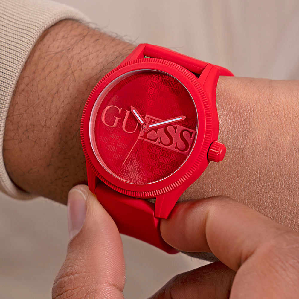 Guess Men's Red Silicone Watch | Gw0780g2