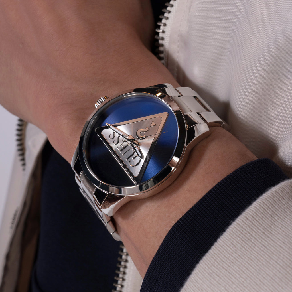 GUESS Men's Stainless Steel Blue & Silver Watch | GW0782G3