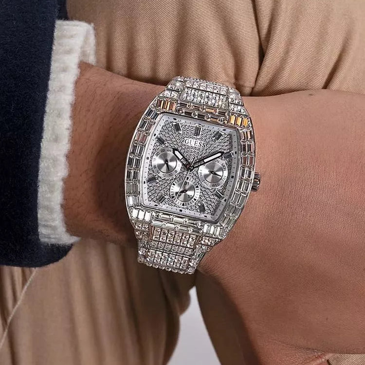 Guess Men's Silver-Tone Watch, Stainless Steel | Gw0816g1