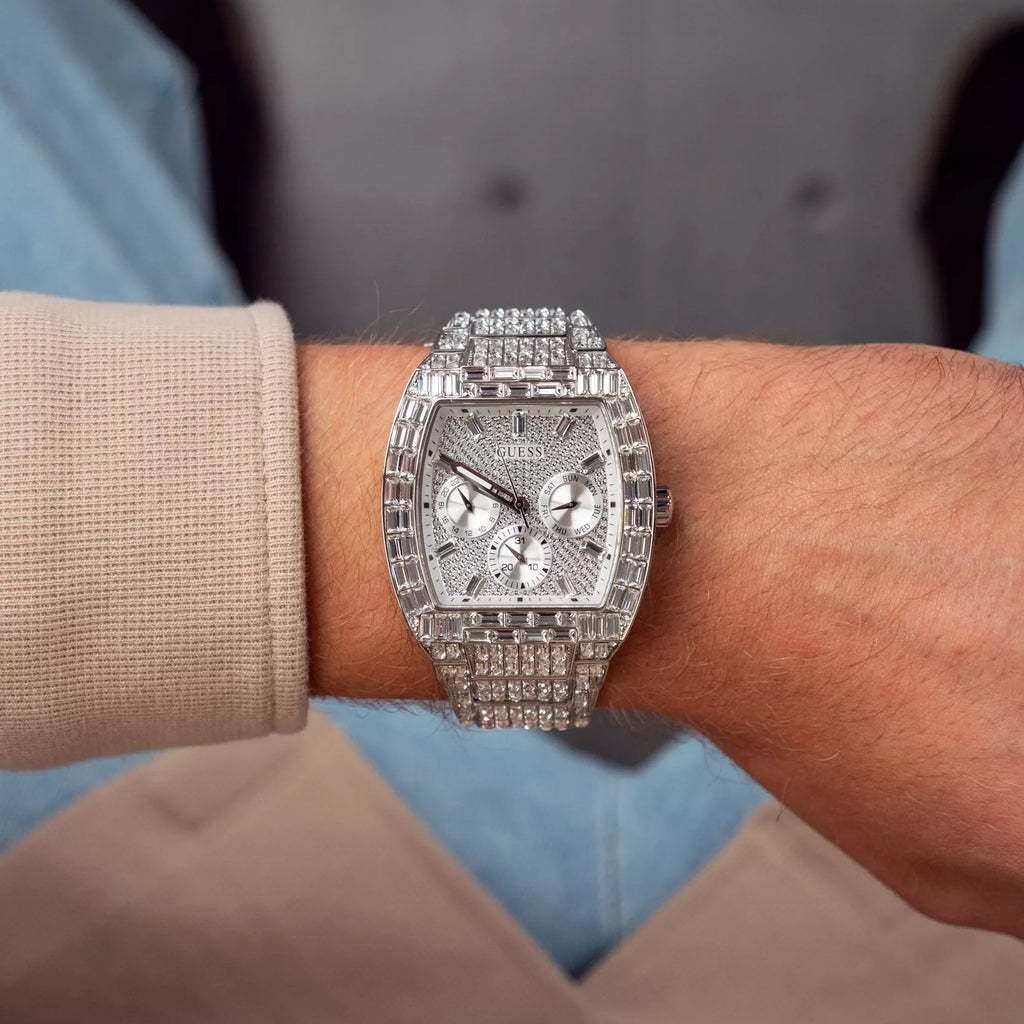 Guess Men's Silver-Tone Watch, Stainless Steel | Gw0816g1