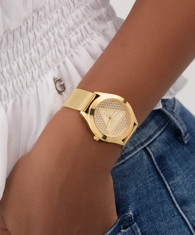 Guess Women's Gold Stainless Steel Watch, Gold Dial | Gw0835l2 by i-watch
