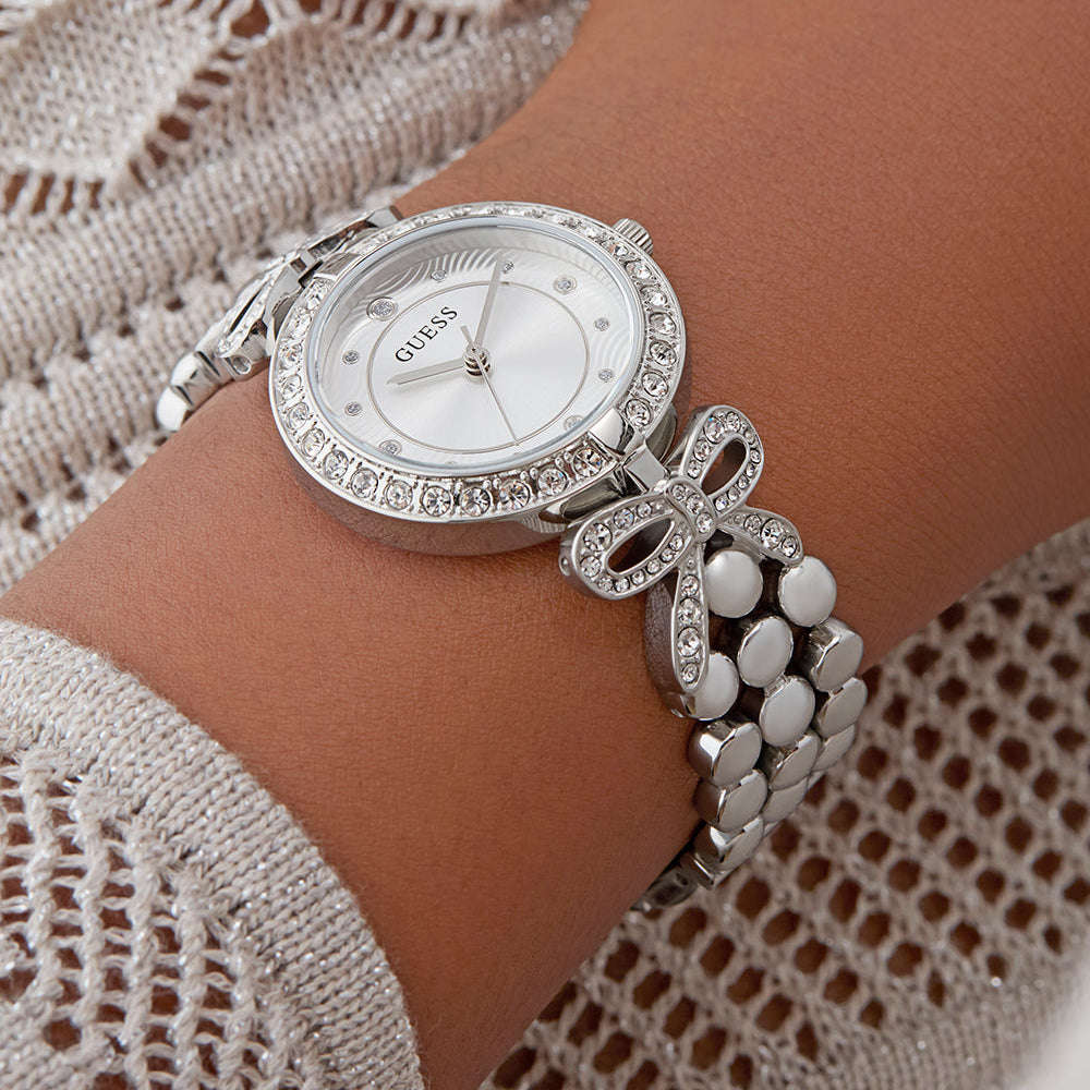 Guess Women's Silver Stainless Steel Watch | Gw0838l1