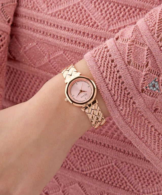 Guess Women's Rose Gold Stainless Steel Watch, Pink Dial | Gw0839l3 by i-watch