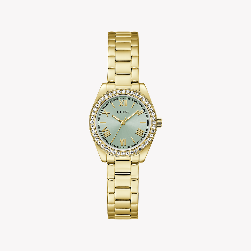 Guess Women's Gold Stainless Steel Watch, Blue Dial | Gw0841l5