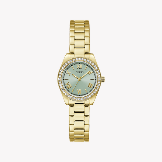 Guess Women's Gold Stainless Steel Watch, Blue Dial | Gw0841l5