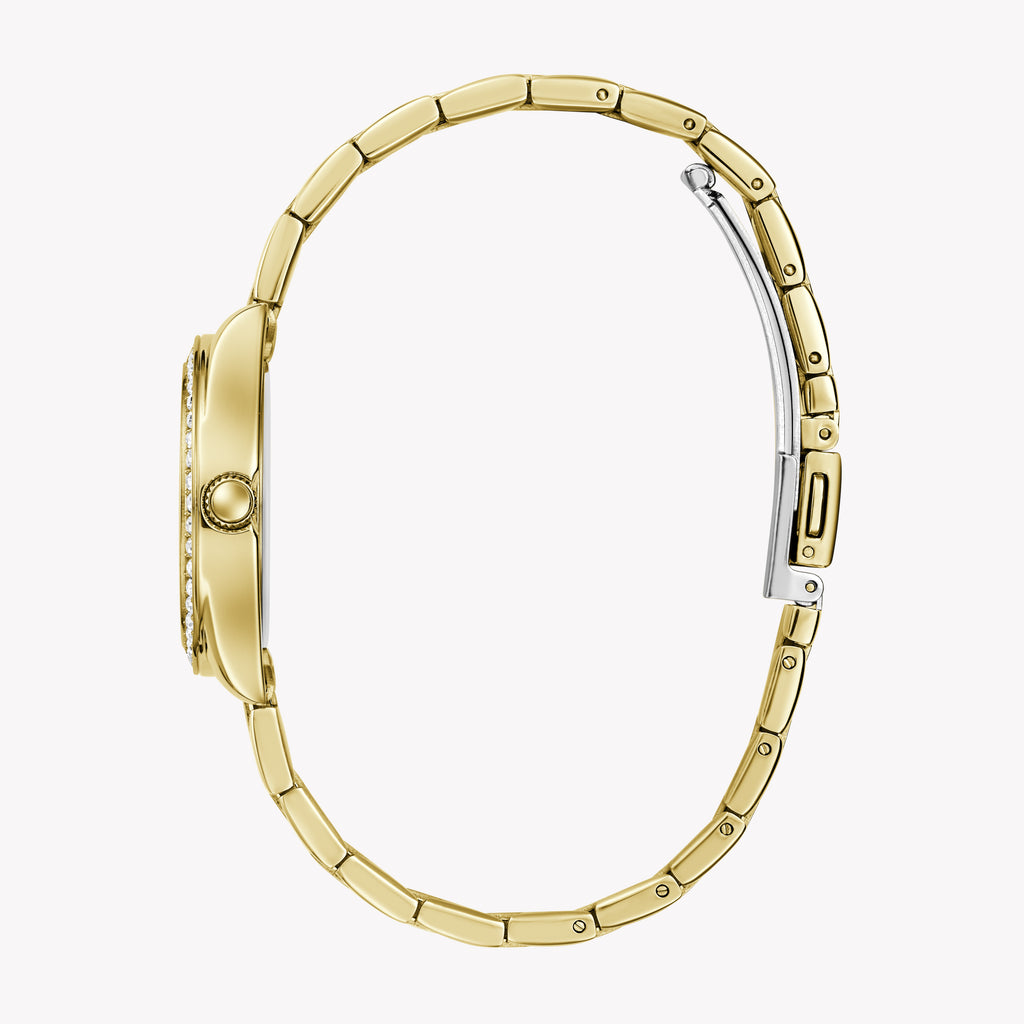 Guess Women's Gold Stainless Steel Watch, Blue Dial | Gw0841l5