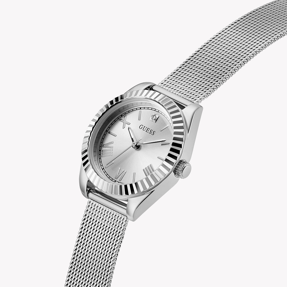 Guess Women's Silver Mesh Watch | Model Gw0842l1