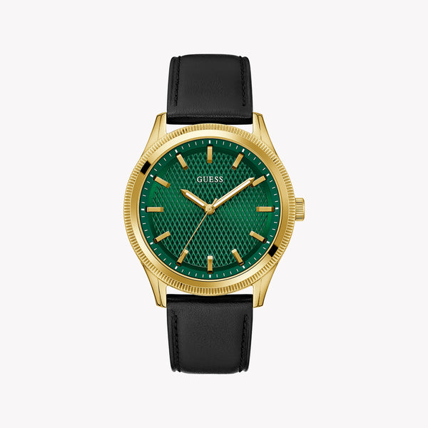 Guess Men's Gold/Green, Leather/Black | Gw0846g1 by i-watch