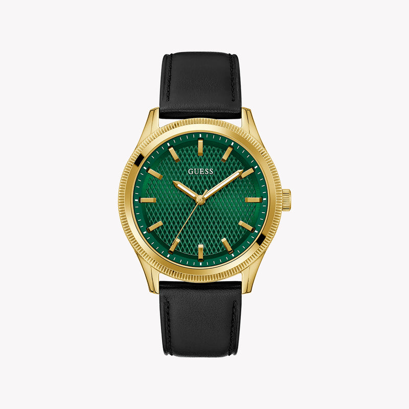 Guess Men's Gold/Green, Leather/Black | Gw0846g1 by i-watch