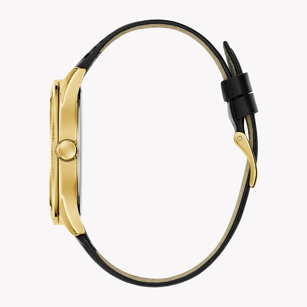 Guess Men's Gold/Green, Leather/Black | Gw0846g1