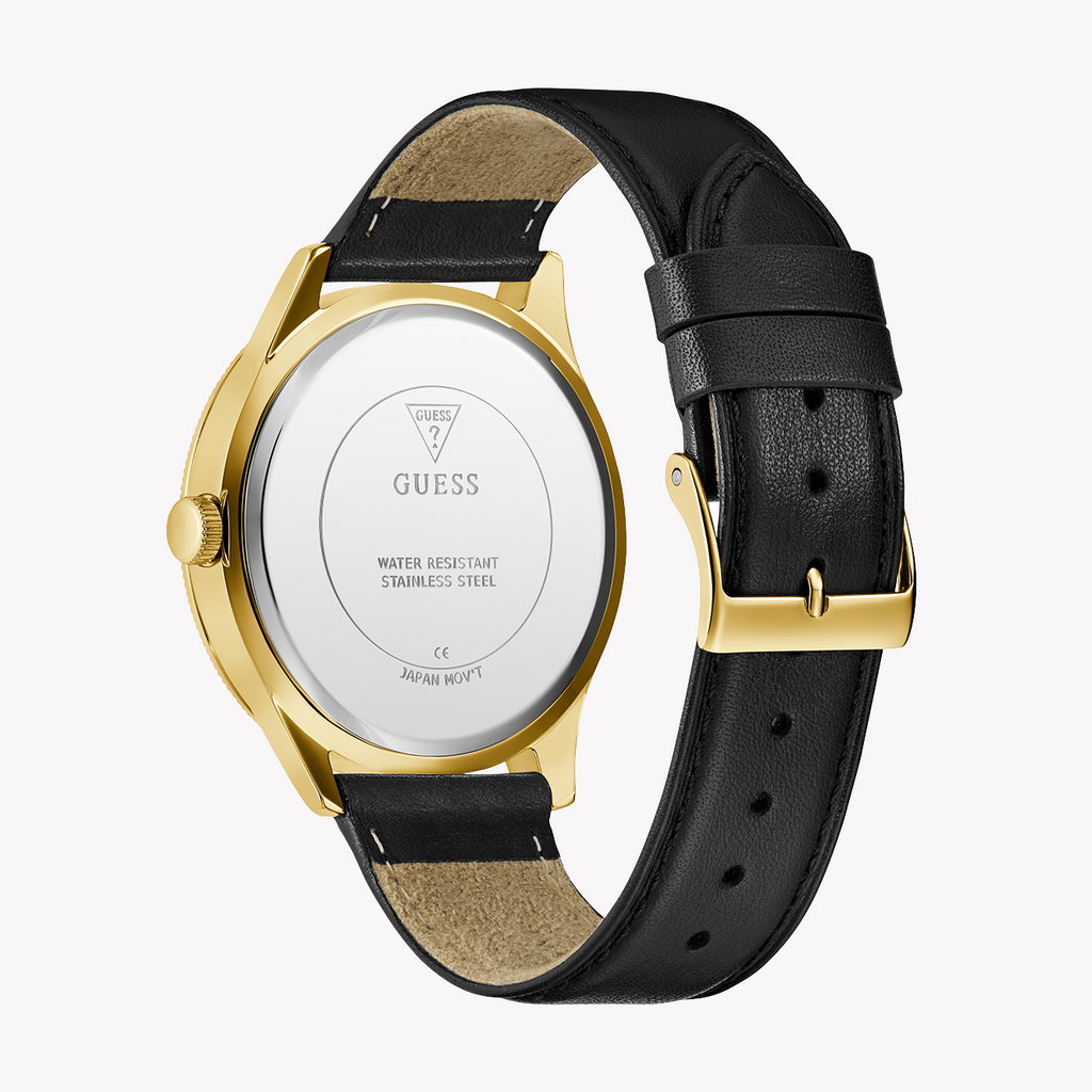 Guess Men's Gold/Green, Leather/Black | Gw0846g1