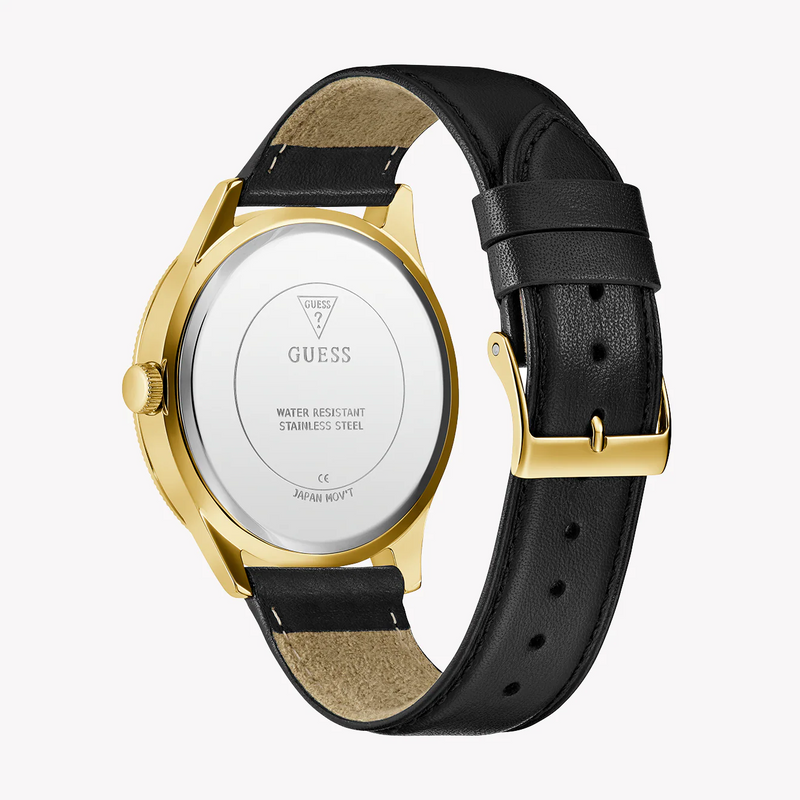 Guess Men's Gold/Green, Leather/Black | Gw0846g1 by i-watch