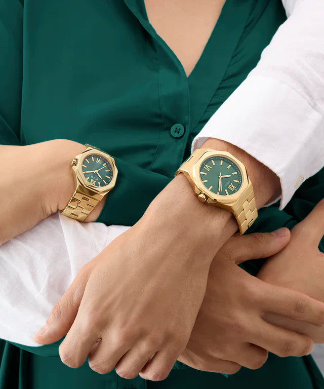 Guess Men's Gold Stainless Steel, Green Dial | Gw0849g2 by i-watch