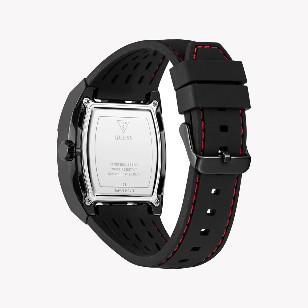 GUESS Men's Black Silicone & Multicolor Dial Watch | GW0857G1 by i-watch